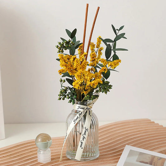 Jasminum Çiçekli Aromaterapi – Ateşsiz Oda Kokusu & Dekoratif Kuru Çiçek